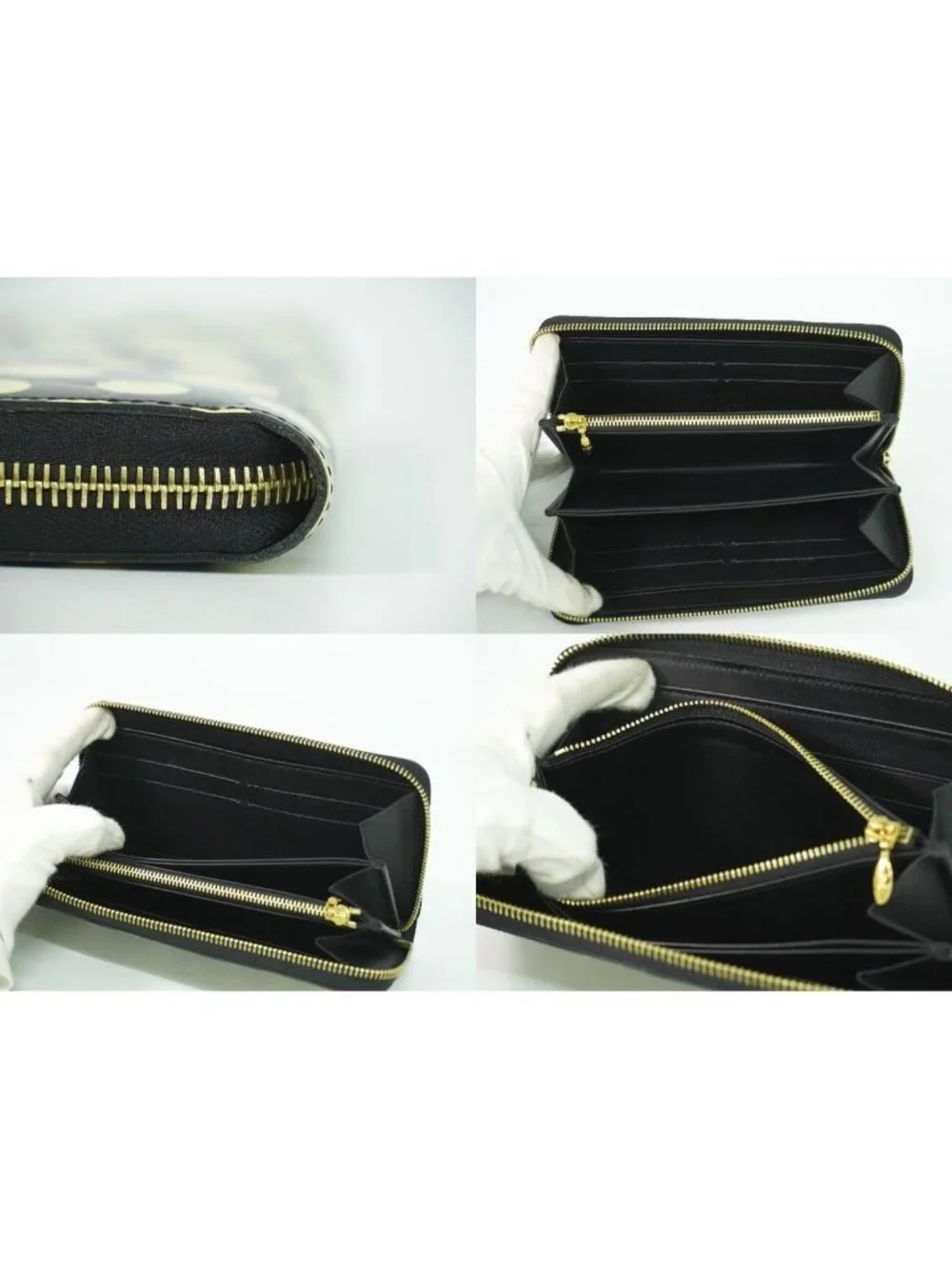Louis Vuitton LV Zippy Wallet Monogram Vernis Dot Infinity Yayoi Kusama Black